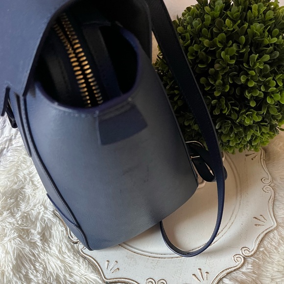 Senreve Navy Blue leather 3 way Handbag retail $845 - Picture 4 of 9